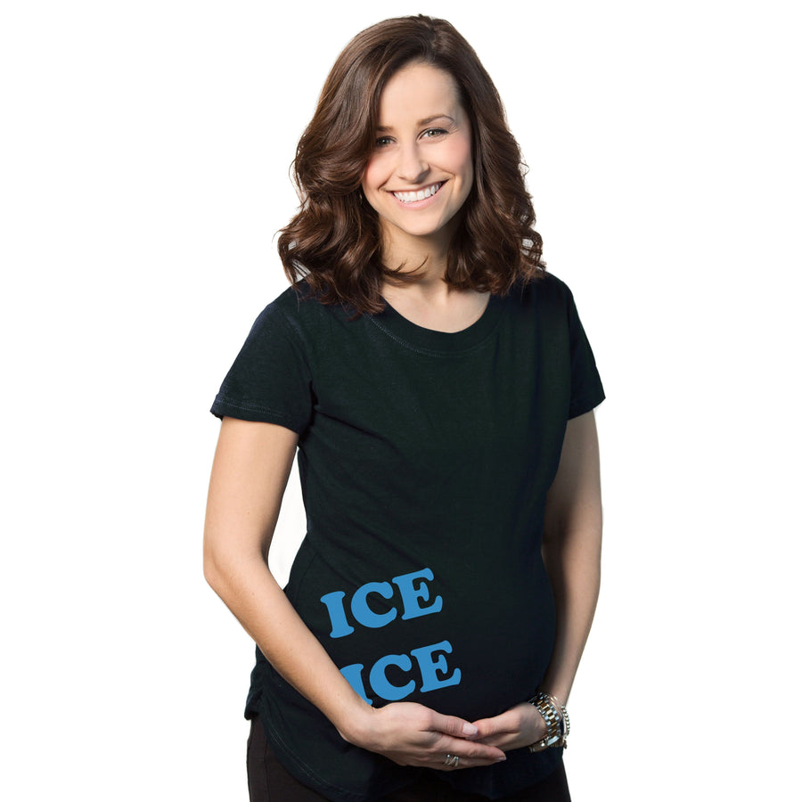 Funny Ice Ice Baby Maternity T Shirt Nerdy Music Tee