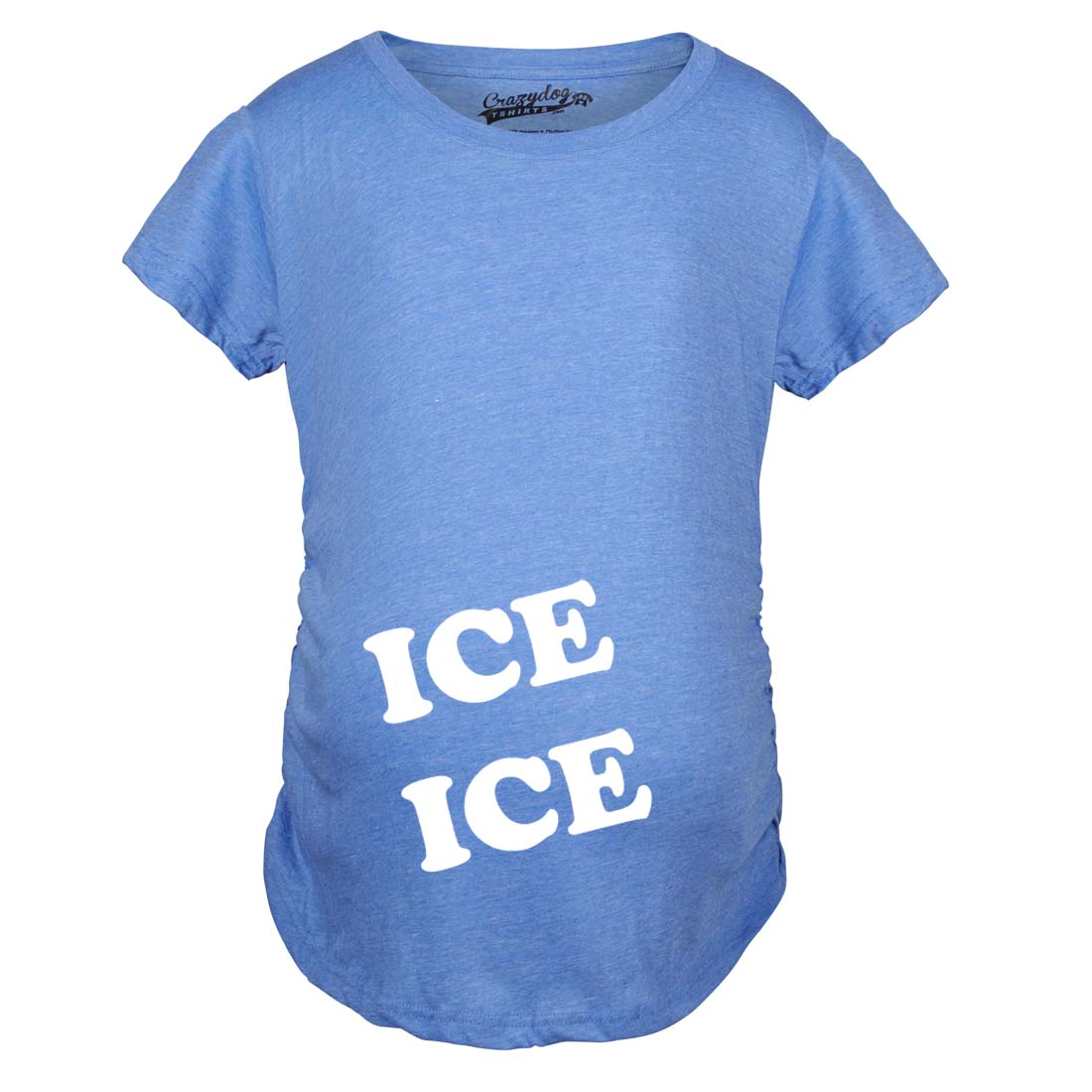 Funny Heather Light Blue Ice Ice Baby Maternity T Shirt Nerdy Music Tee