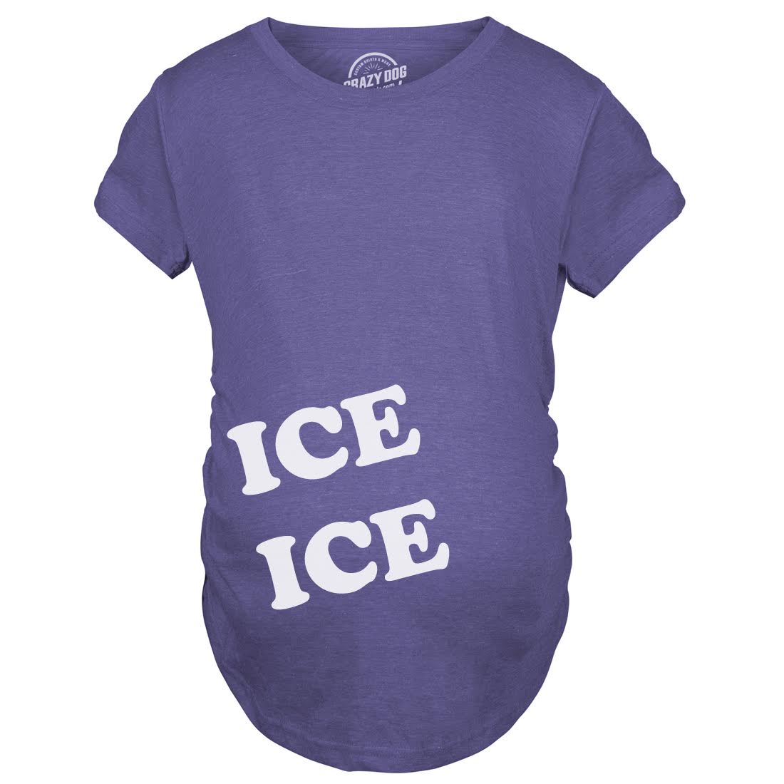 Funny Heather Purple Ice Ice Baby Maternity T Shirt Nerdy Music Tee
