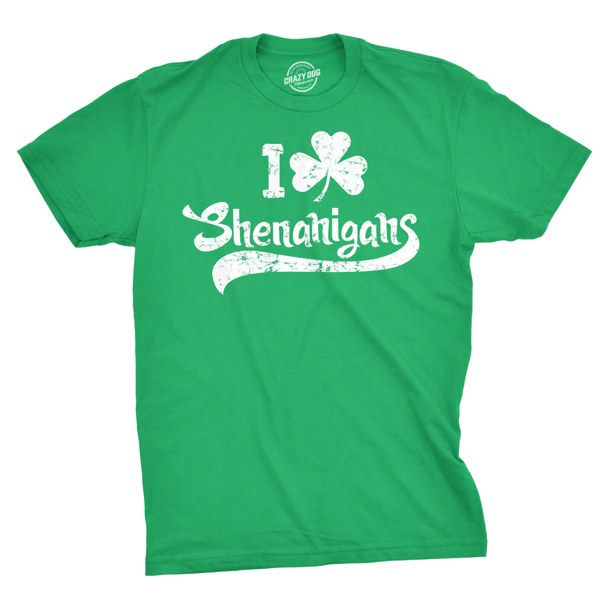 Funny Green I Clover Shenanigans Mens T Shirt Nerdy Saint Patrick&#39;s Day Drinking Tee