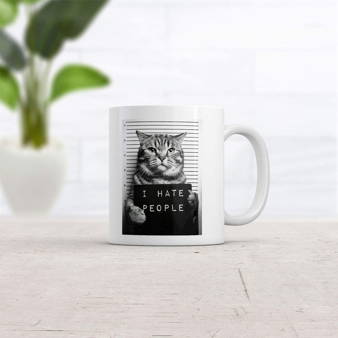 I Hate People Cat Mugshot Mug