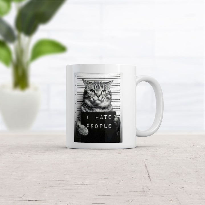 I Hate People Cat Mugshot Mug
