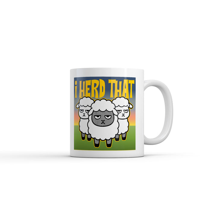 Funny White I Herd That Coffee Mug Nerdy animal Tee