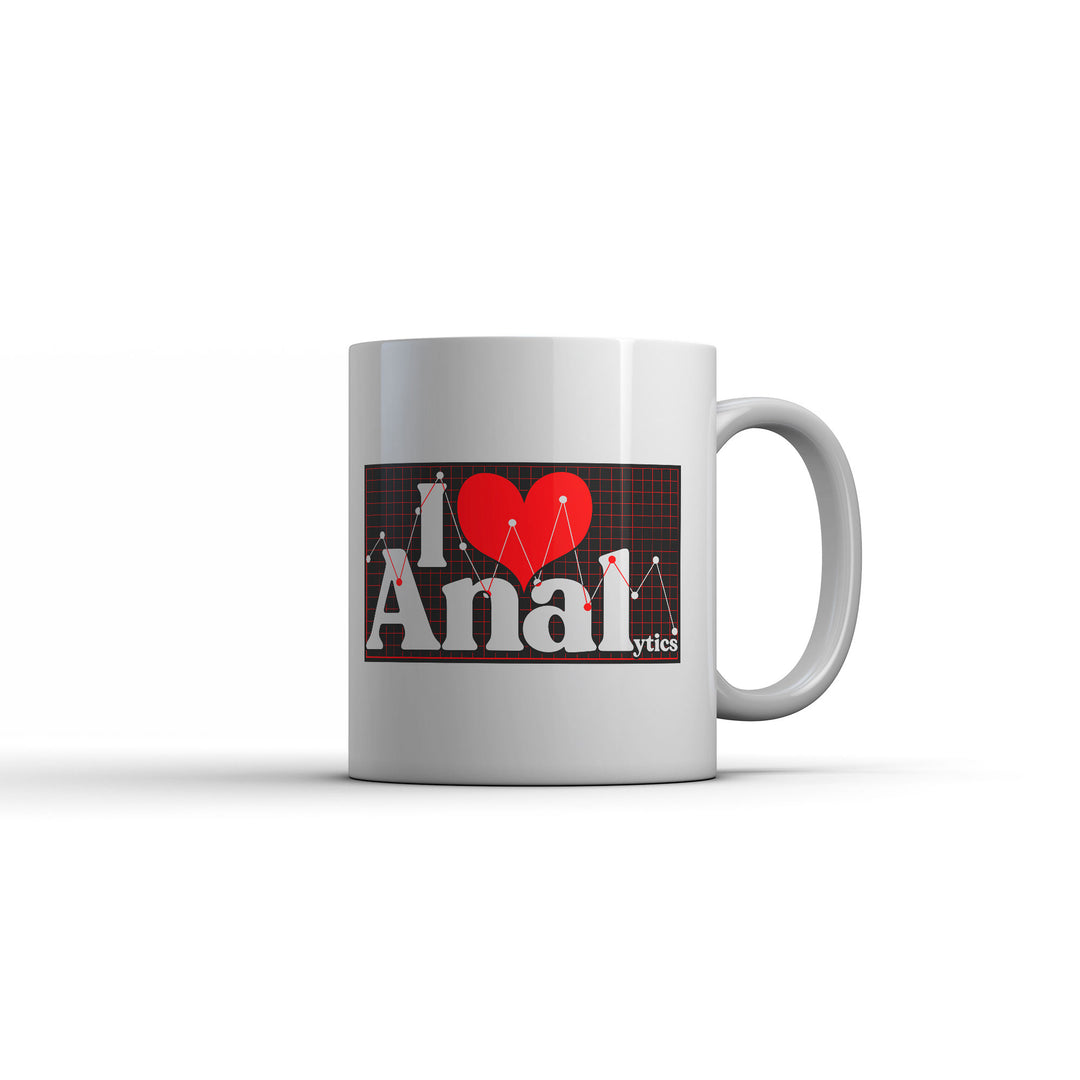 Funny White I Love Analytics Coffee Mug Nerdy sex Nerdy Tee