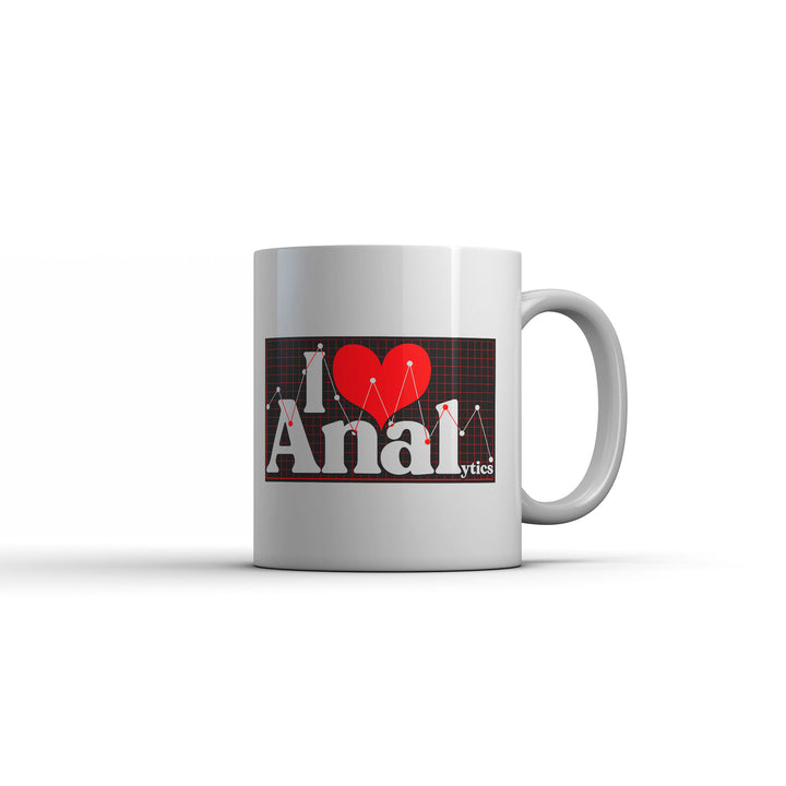 Funny White I Love Analytics Coffee Mug Nerdy sex Nerdy Tee