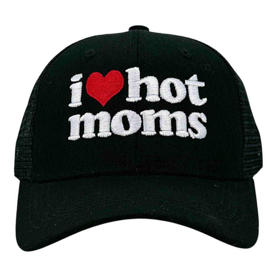 Funny Heather Black - Heart Hot Moms I Heart Hot Moms Nerdy Offensive Tee