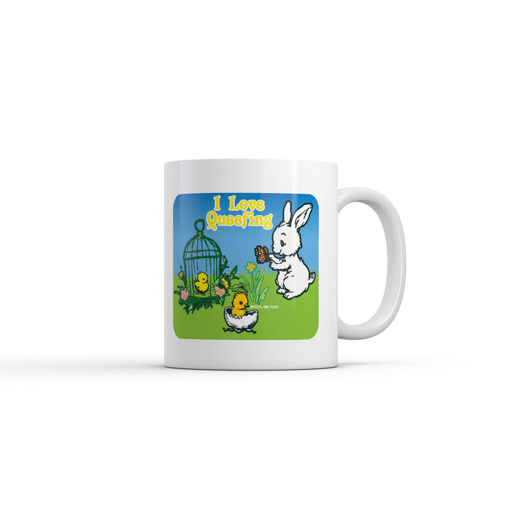 Funny White I Love Queefing Coffee Mug Nerdy sarcastic Tee