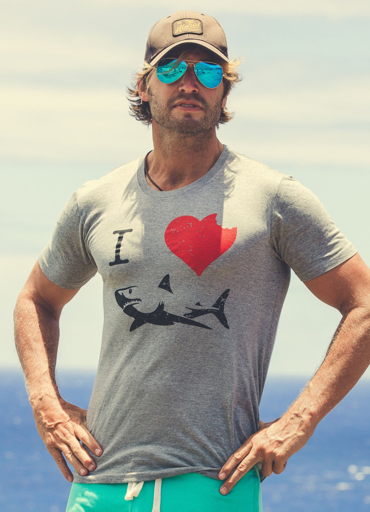 I Love Sharks Men&#39;s Tshirt