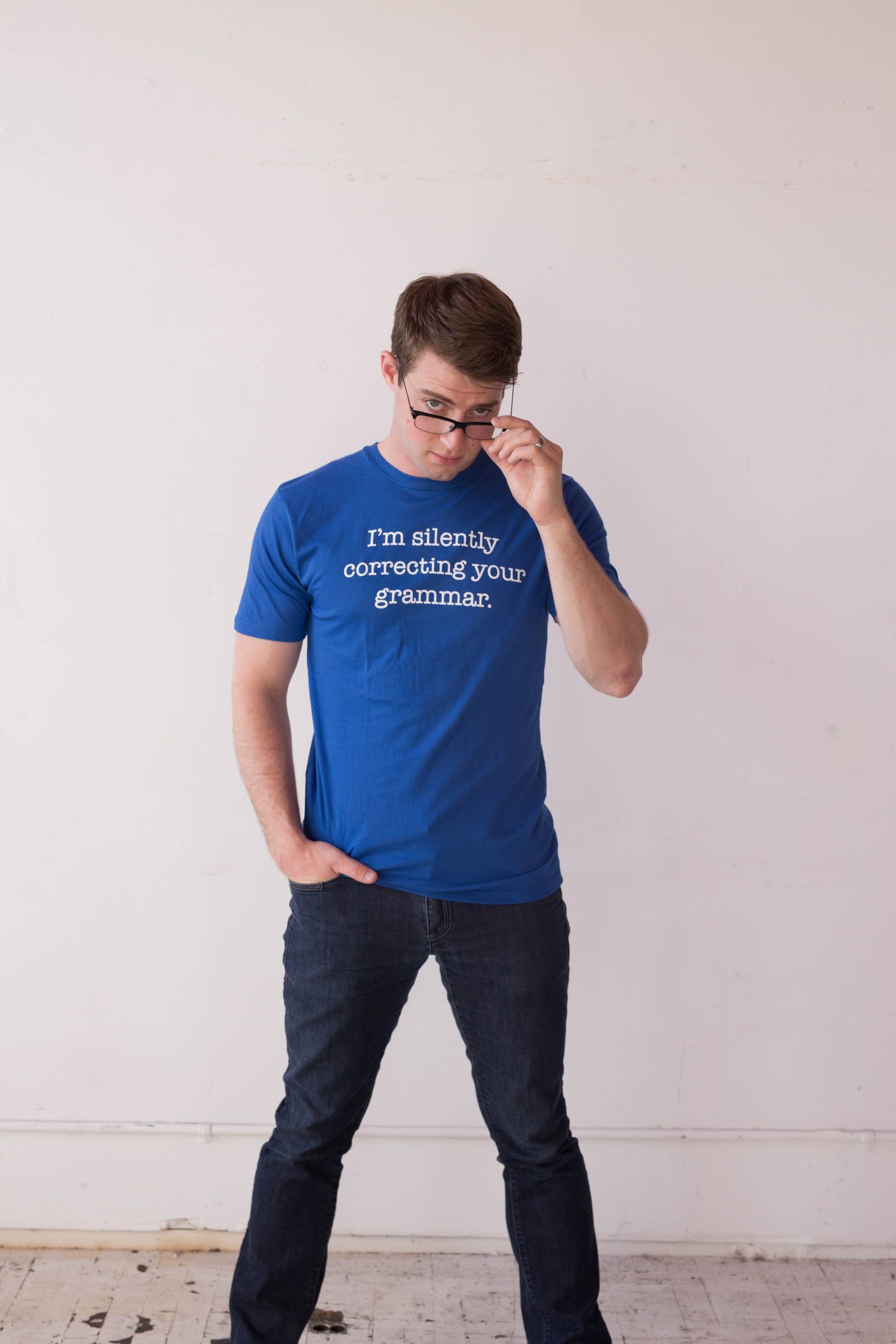 Funny I'm Silently Correcting Your Grammar Mens T Shirt Nerdy Nerdy Sarcastic Tee