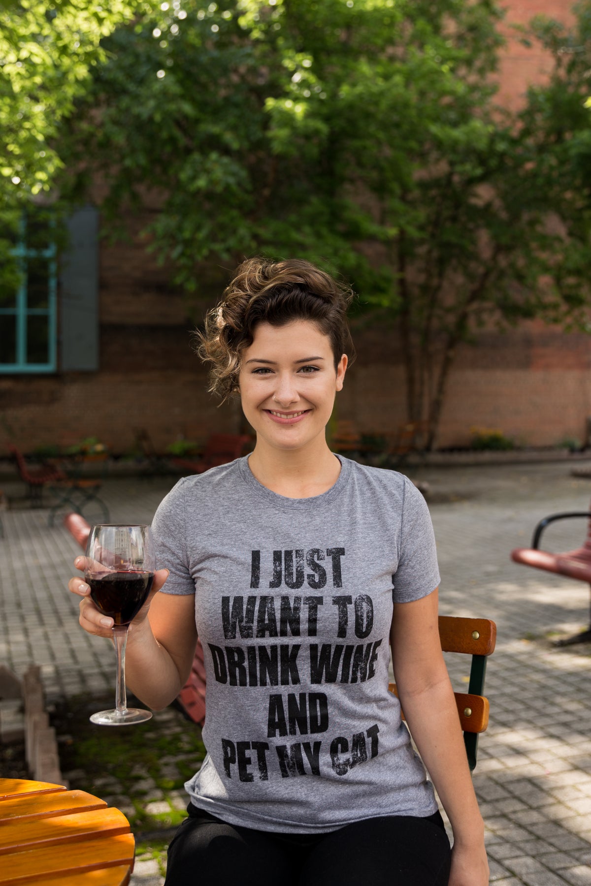I just want to drink wine and pet my cat sale