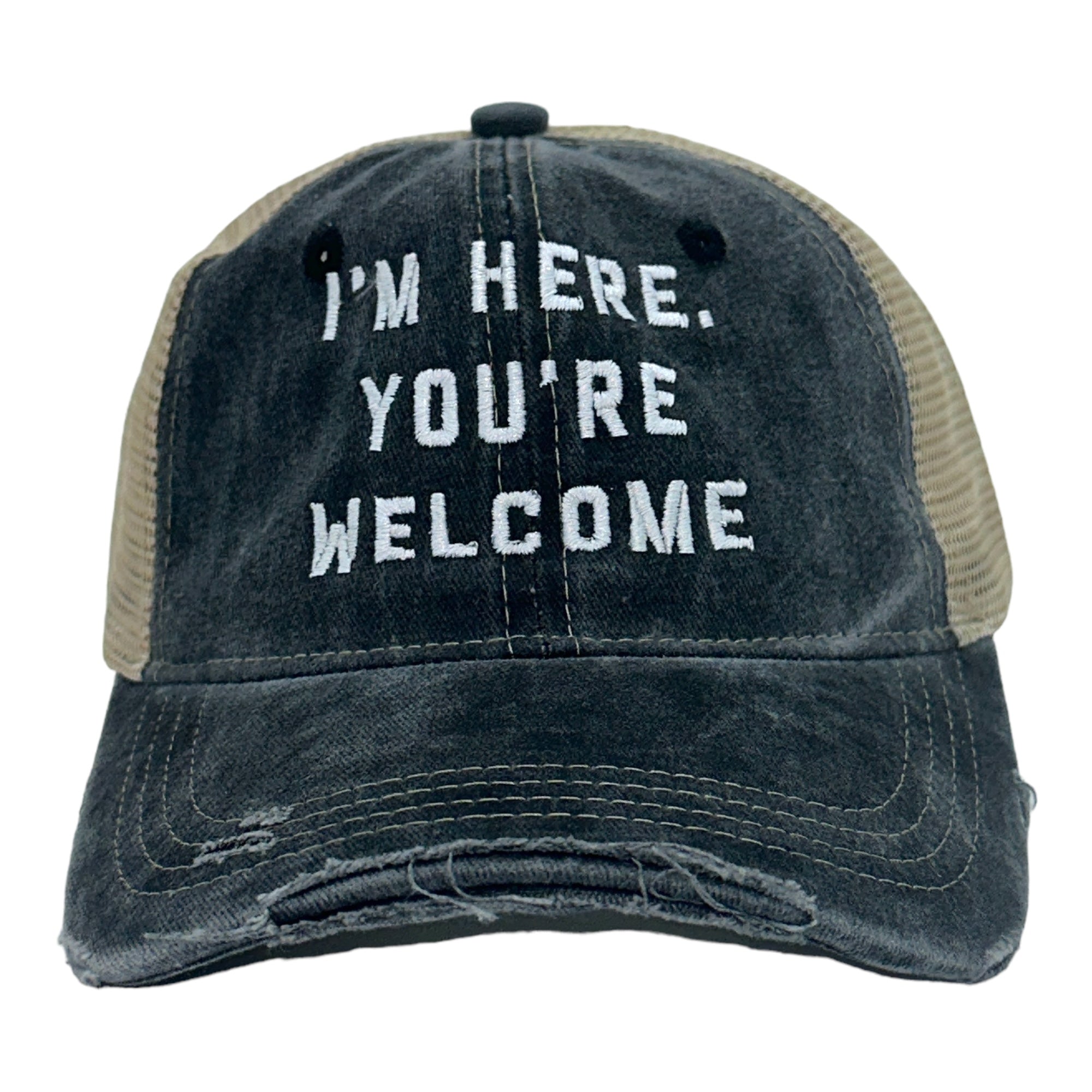 Funny Trucker Black - Im Here Youre Welcome Im Here Youre Welcome Nerdy Sarcastic Tee