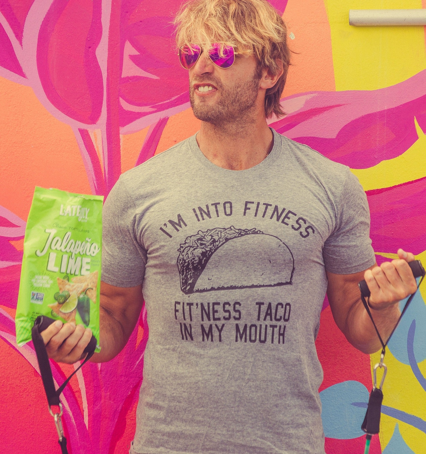 Funny Dark Heather Grey Fitness Taco In My Mouth Mens T Shirt Nerdy Cinco De Mayo Fitness Food Tee