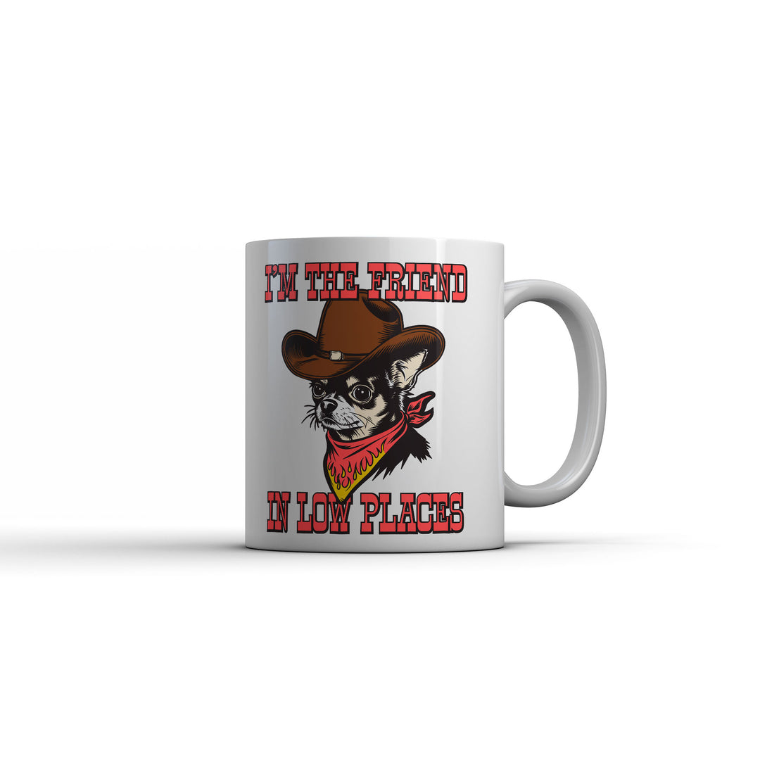 Funny White Im The Friend In Low Places Coffee Mug Nerdy Music Tee