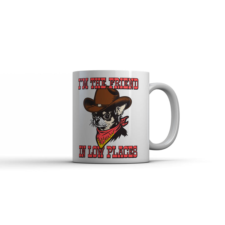 Funny White Im The Friend In Low Places Coffee Mug Nerdy Music Tee