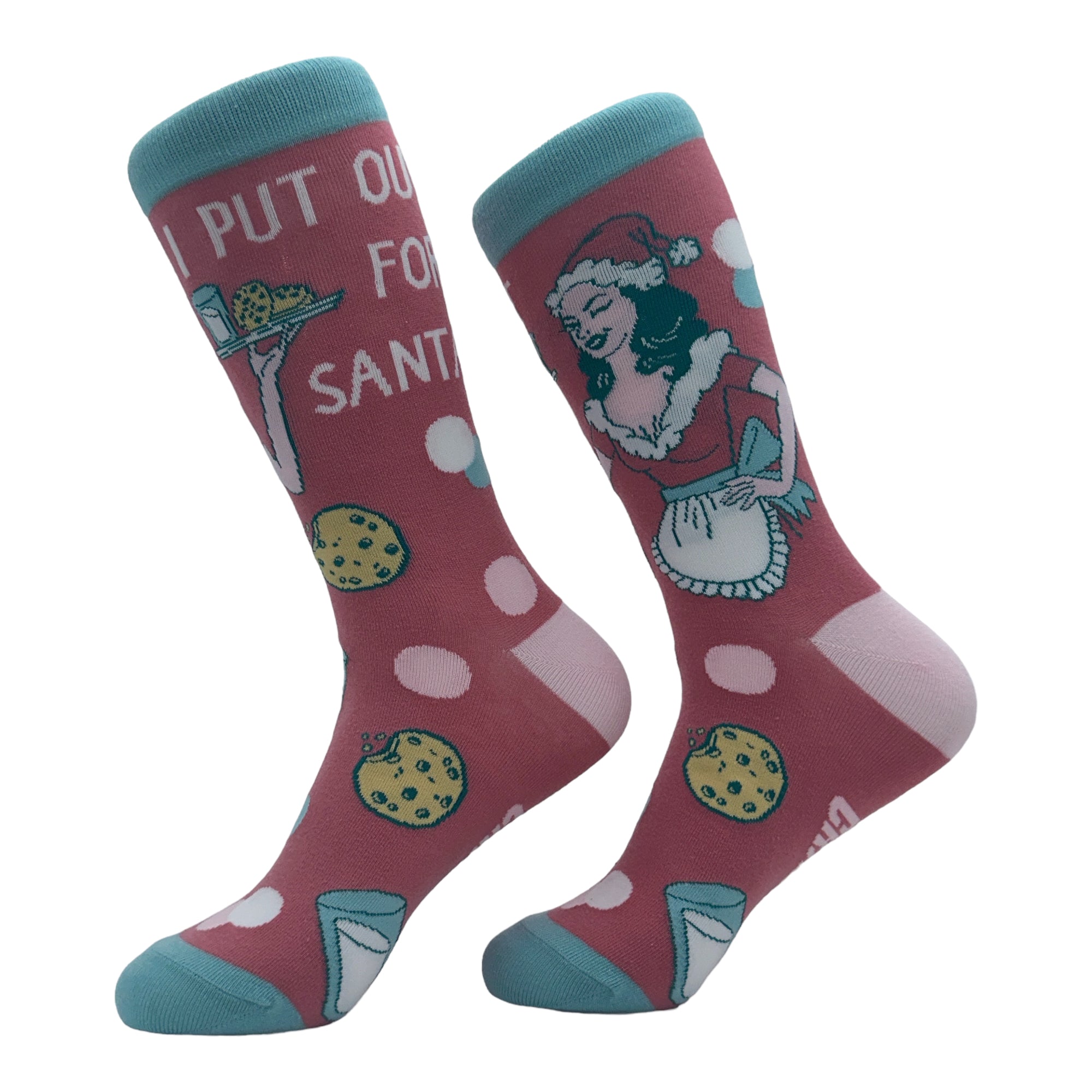 Funny Multi - Put Out Women's I Put Out For Santa Sock Nerdy Christmas sex Sarcastic Tee