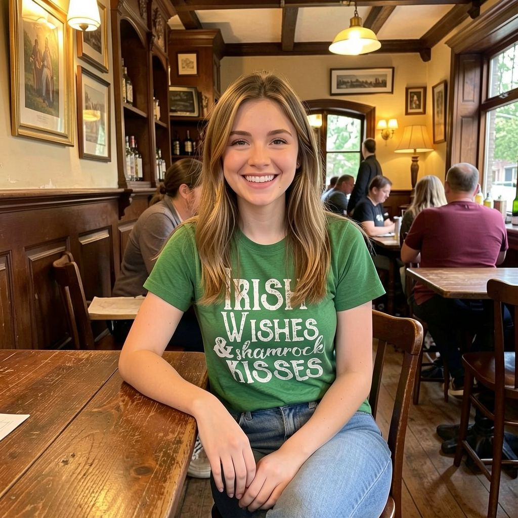 Irish Wishes And Shamrock Kisses Women's T Shirt