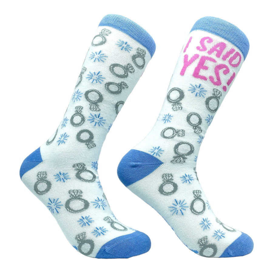 Funny I Said Yes Womens I Said Yes Sock Nerdy Wedding Tee