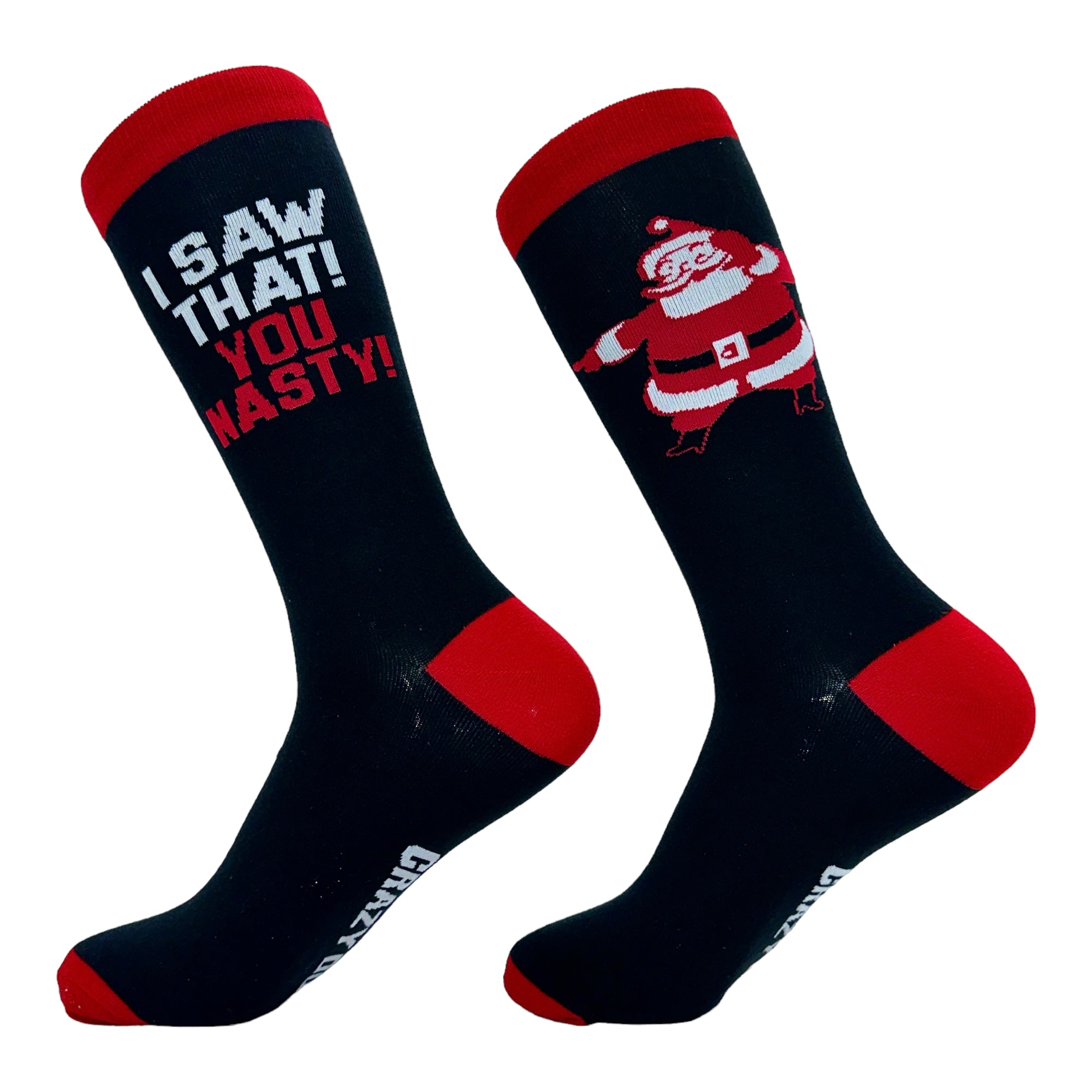 Funny Black - You Nasty Men's I Saw That You Nasty Sock Nerdy Christmas Sarcastic Tee