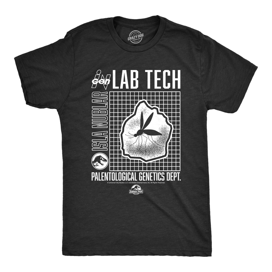Funny Heather Black - Isla Nublar Lab Tech Isla Nublar Lab Tech Mens T Shirt Nerdy TV & Movies Dinosaur retro Tee