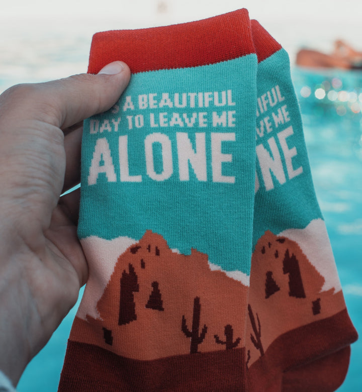 Mens Mens It's A Beautiful Day To Leave Me Alone Socks