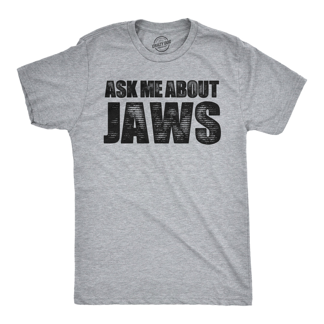Funny Light Heather Grey Ask Me About JAWS Flip Toddler T Shirt Nerdy Shark Week Flip TV & Movies Tee