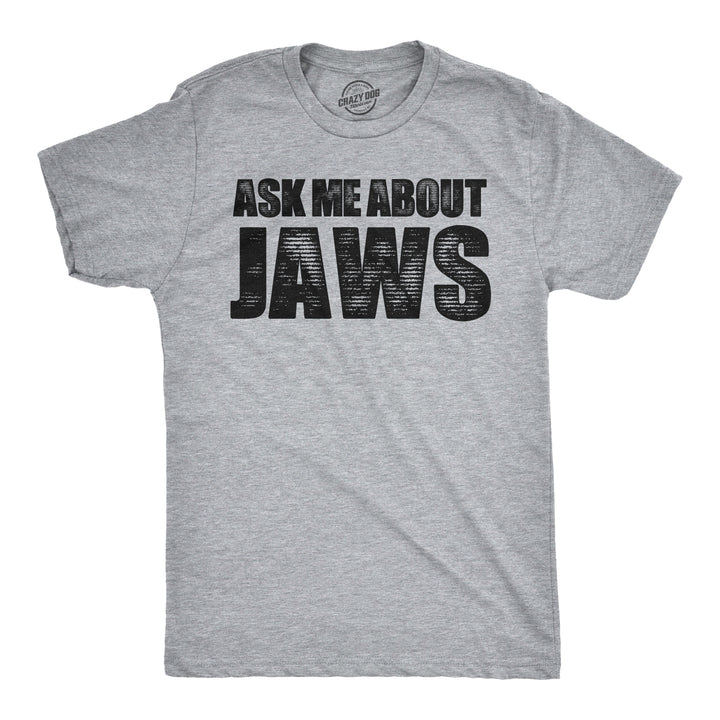 Funny Light Heather Grey Ask Me About JAWS Flip Toddler T Shirt Nerdy Shark Week Flip TV & Movies Tee