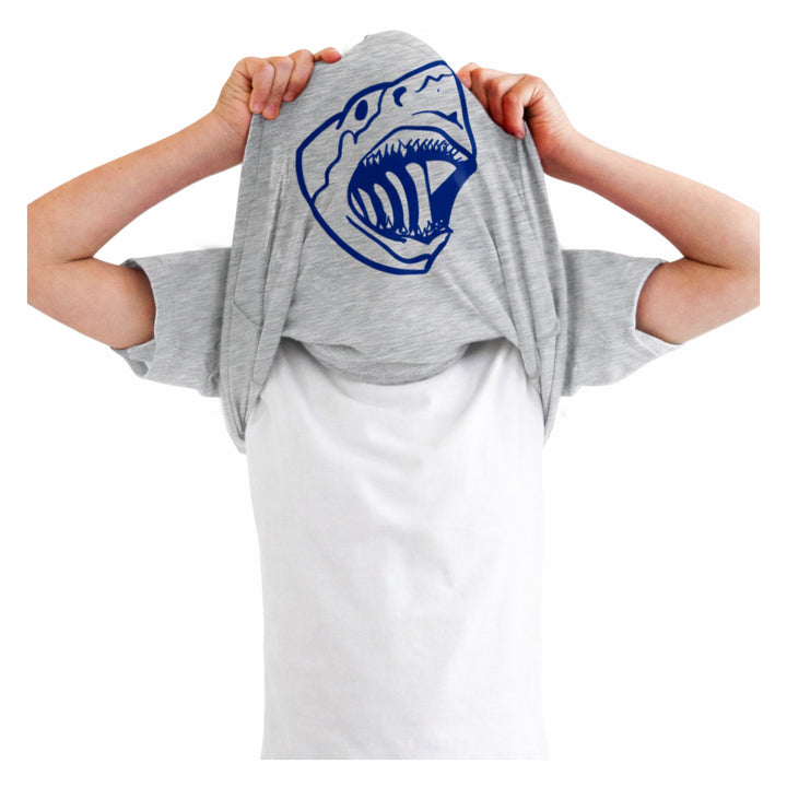 Funny Light Heather Grey Ask Me Why I'm Jawsome Flip Youth T Shirt Nerdy Shark Week TV & Movies Flip Tee