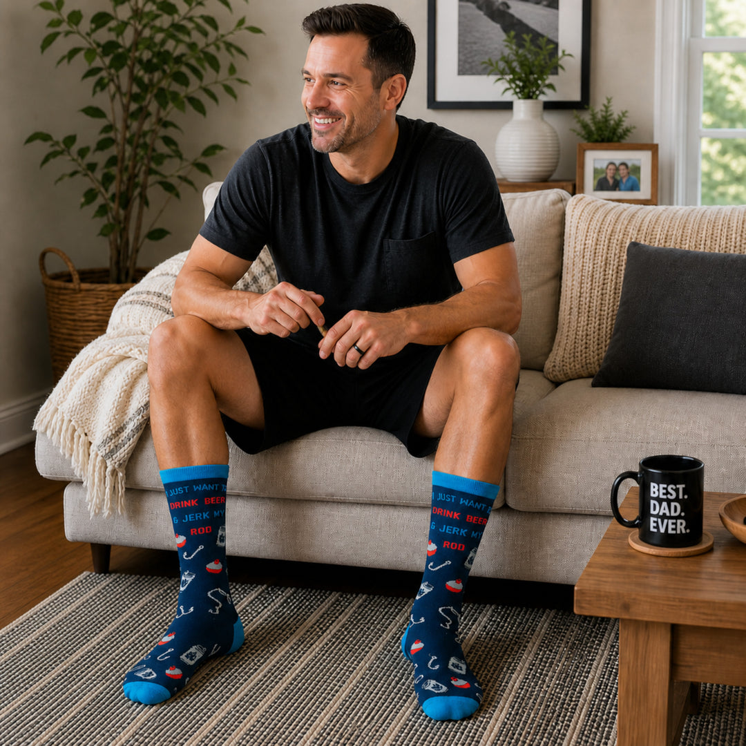 Mens I Just Want To Drink Beer And Jerk My Rod Socks