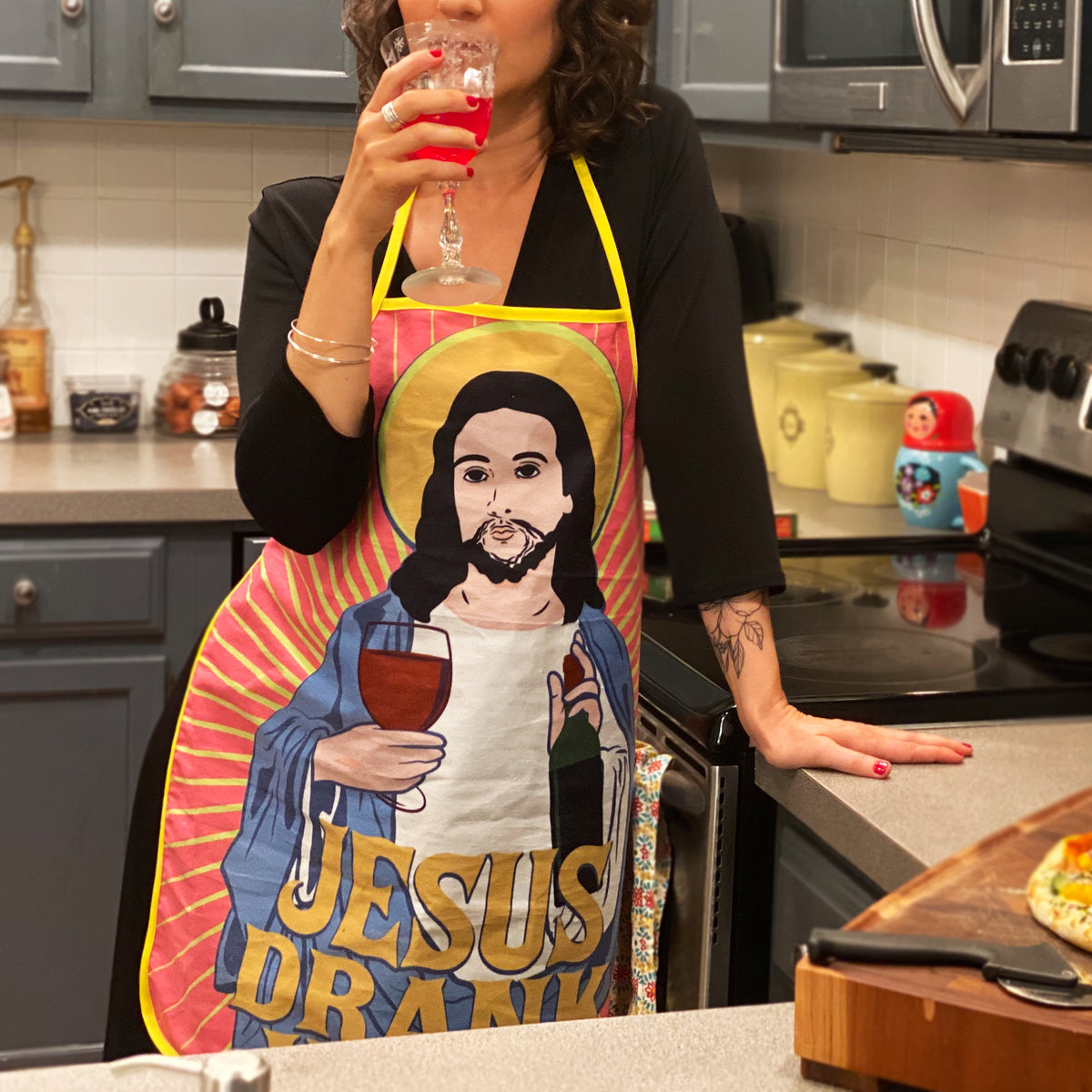 Jesus Drank Wine Apron