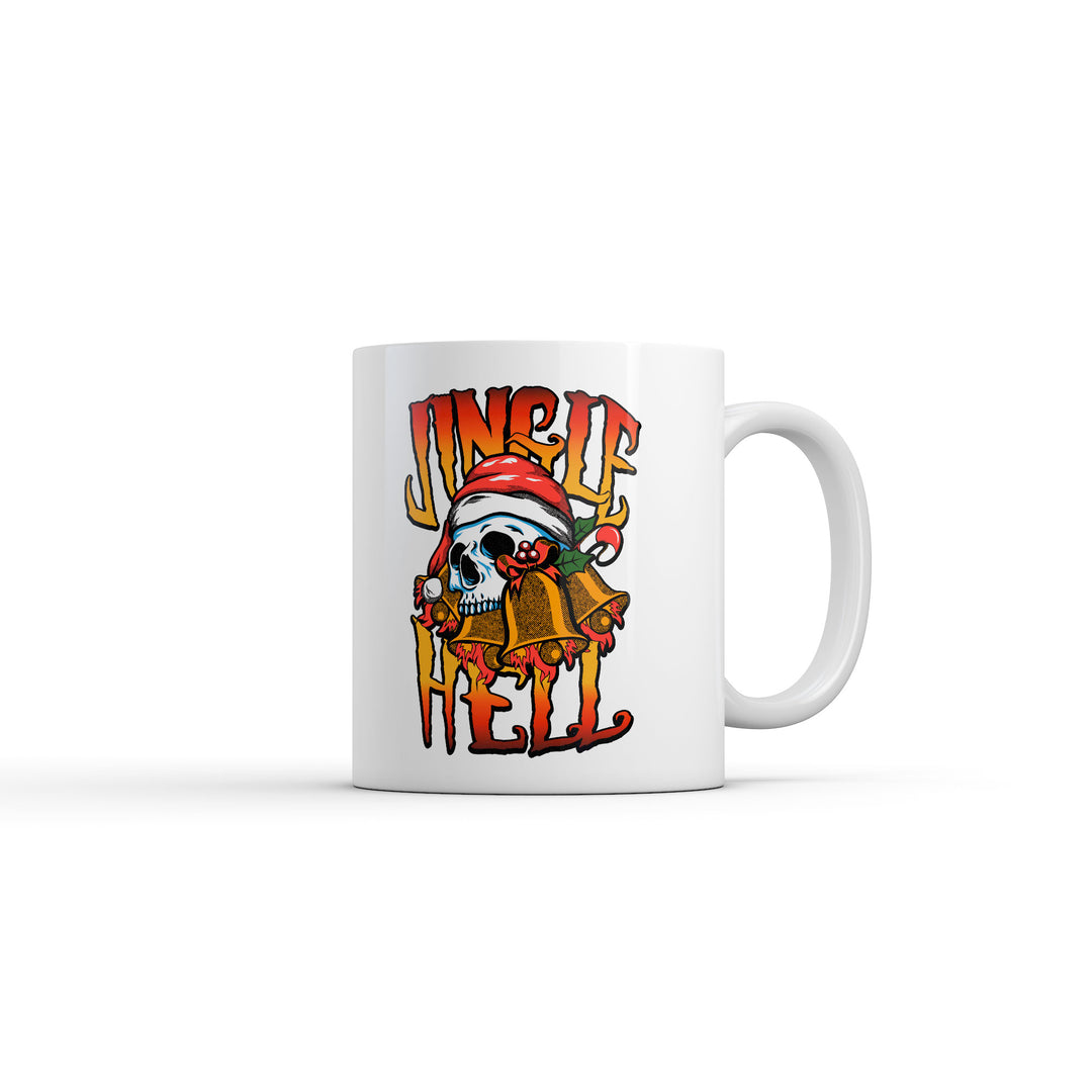 Funny White Jingle Hell Coffee Mug Nerdy Christmas Tee