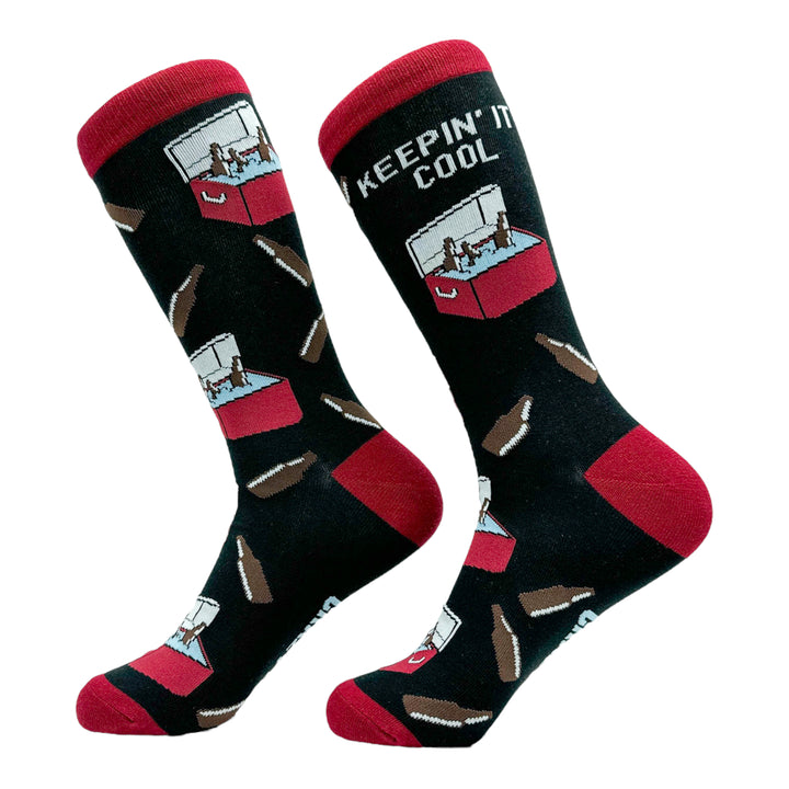 Funny Multi - COOL Men's Keepin It Cool Sock Nerdy Beer Sarcastic Tee