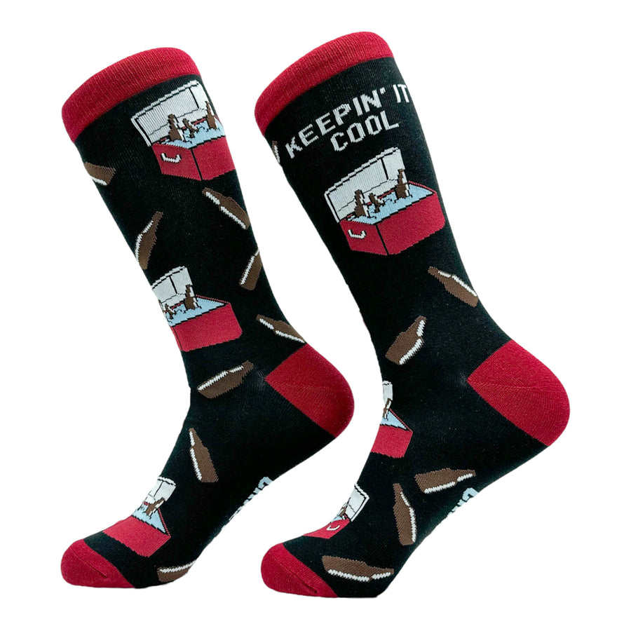 Funny Multi - COOL Men's Keepin It Cool Sock Nerdy Beer Sarcastic Tee