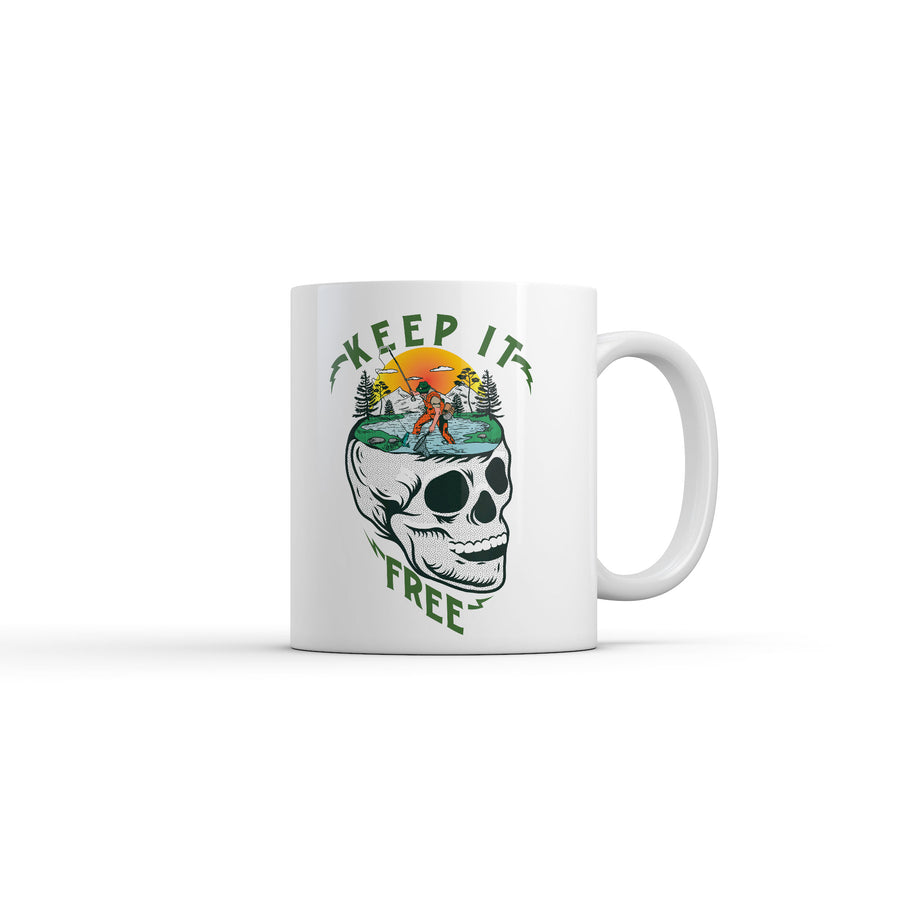 Funny White Keep It Free Fishing Coffee Mug Nerdy fishing sarcastic Tee