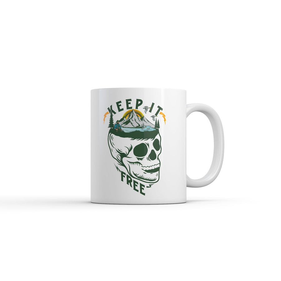 Funny White Keep It Free Camping Coffee Mug Nerdy camping sarcastic Tee