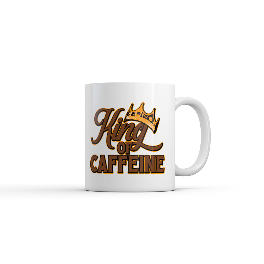 Funny White King Of Caffeine Coffee Mug Nerdy coffee Tee