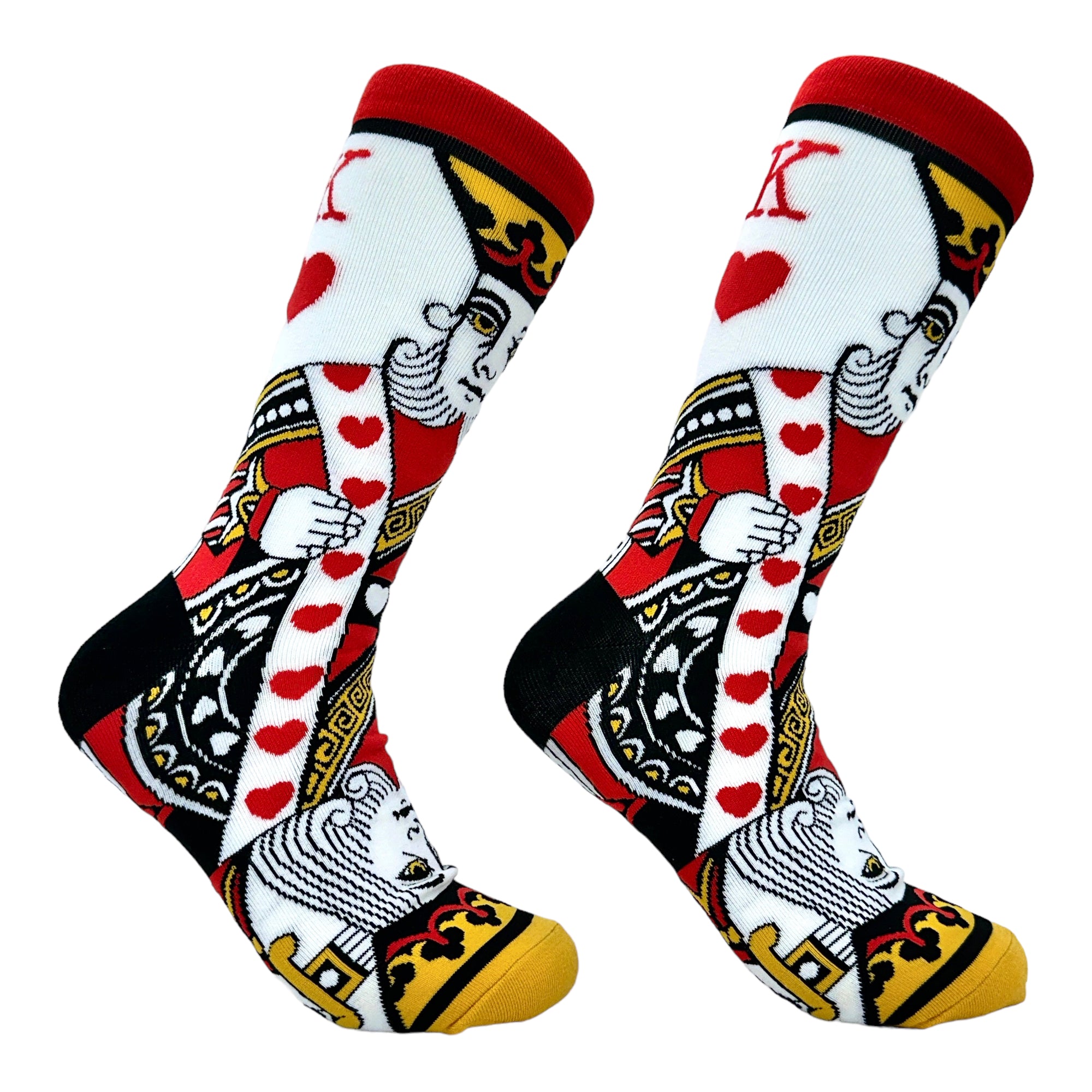 Funny Multi - King Of Hearts Men's King Of Hearts Sock Nerdy Sarcastic Tee