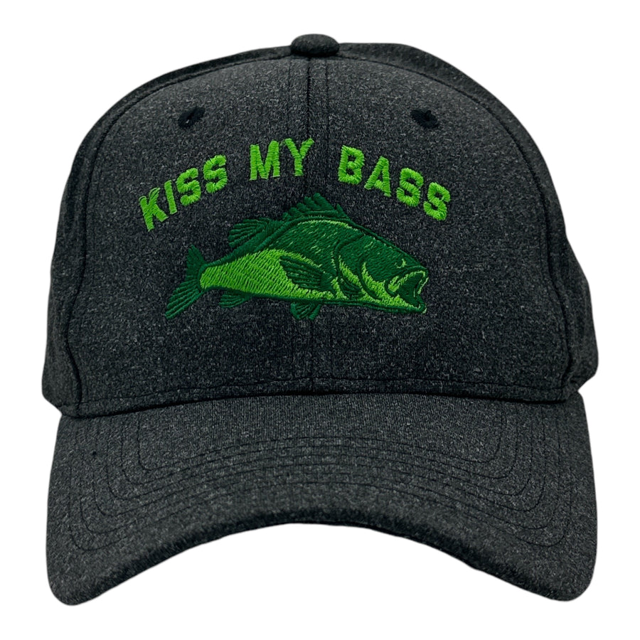 Funny Black - Kiss My Bass Nerdy Fishing sarcastic Tee