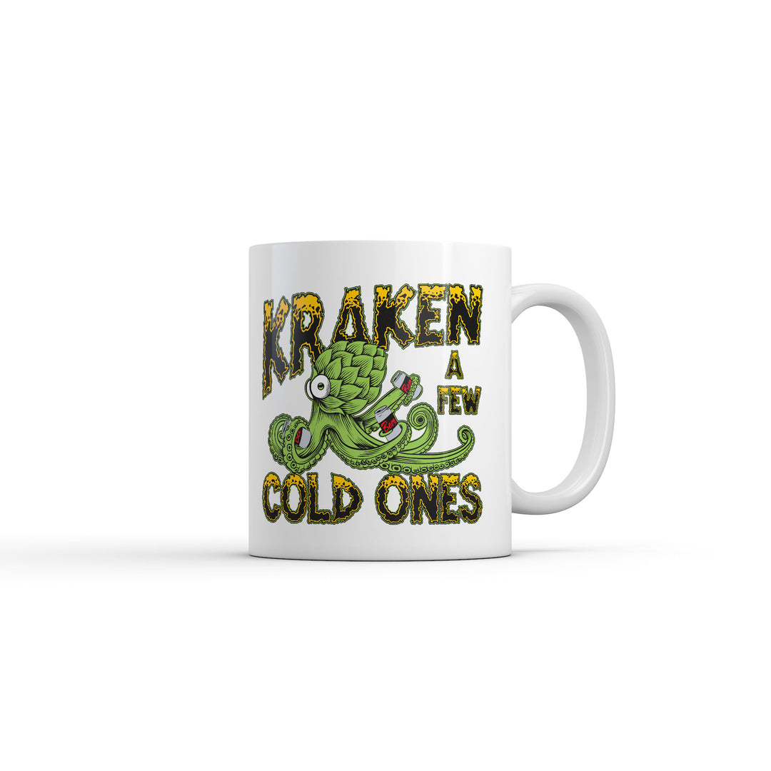 Funny White Kraken A Few Cold Ones Coffee Mug Nerdy drinking animal sarcastic Tee