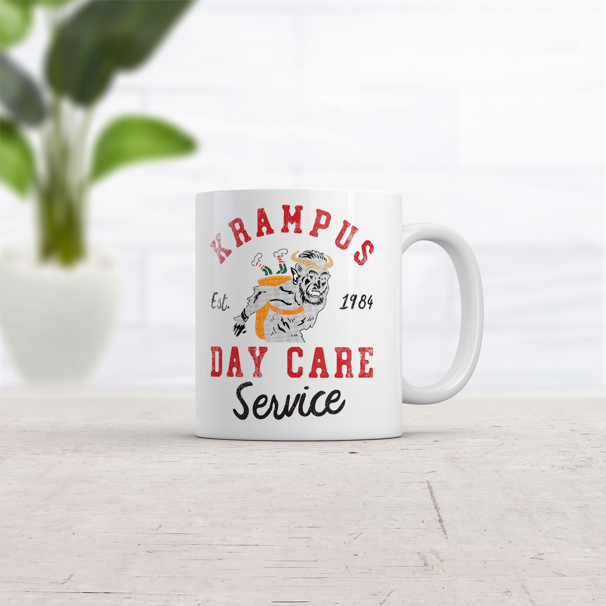 Funny White Krampus Day Care Service Coffee Mug Nerdy Christmas sarcastic Tee