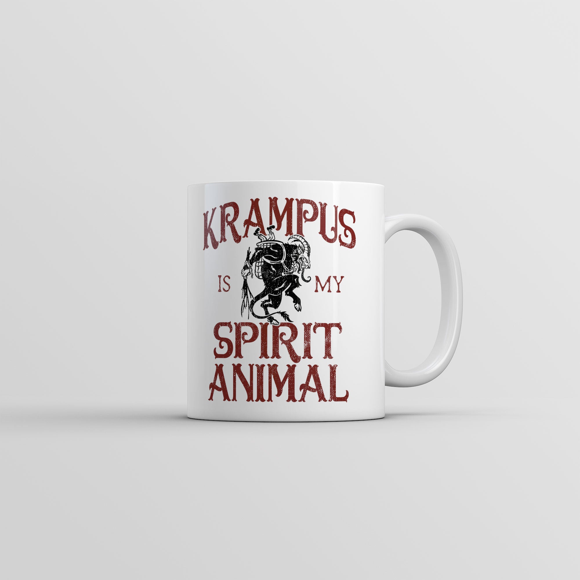 Funny White Krampus Is My Spirit Animal Coffee Mug Nerdy Christmas sarcastic Tee