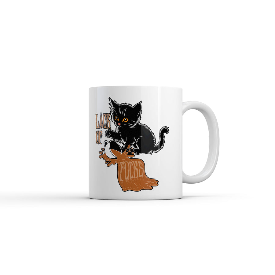 Funny White Lack Of Fucks Coffee Mug Nerdy cat sarcastic Tee