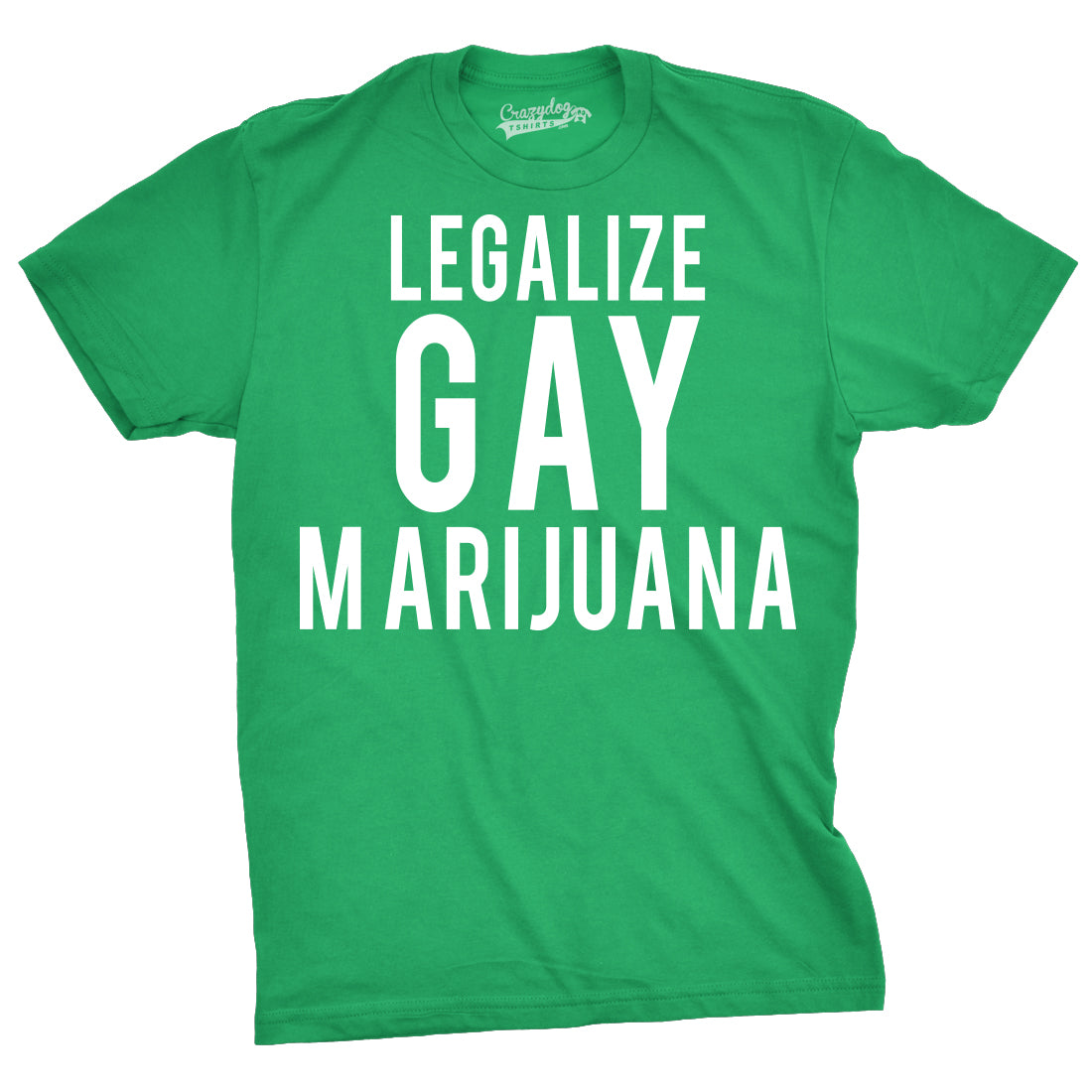 Funny Green Legalize Gay Marijuana Mens T Shirt Nerdy 420 Pride Tee