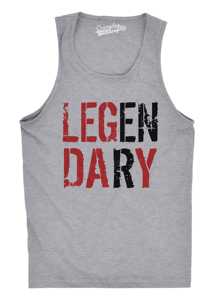 Funny Light Heather Grey - Leg Day Mens Tank Top Nerdy Fitness Tee