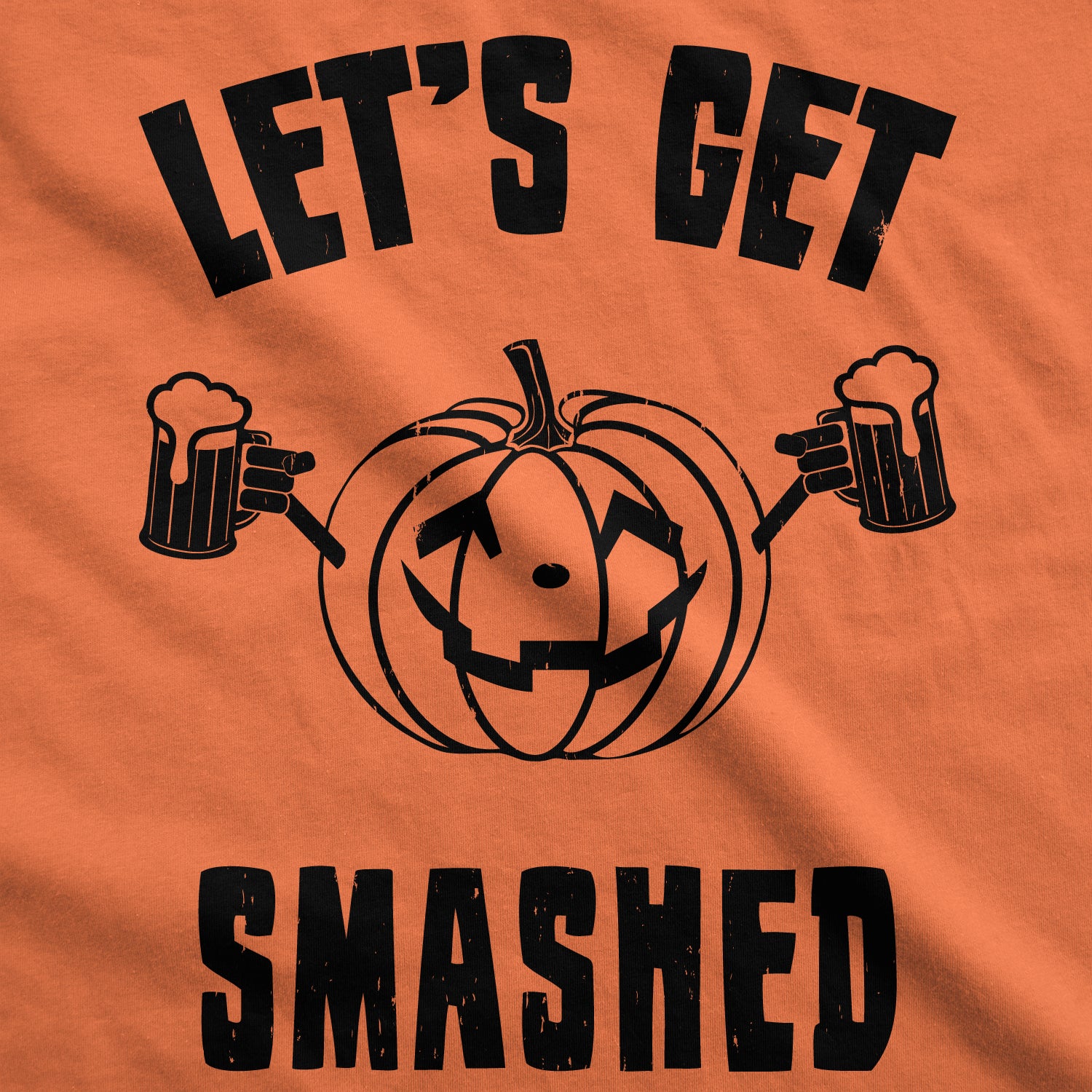 Funny Orange Let's Get Smashed Mens T Shirt Nerdy Halloween Drinking Tee