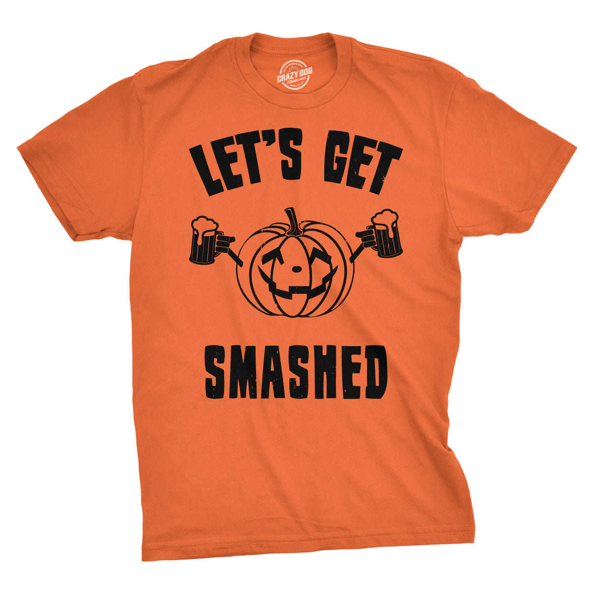 Funny Orange Let&#39;s Get Smashed Mens T Shirt Nerdy Halloween Drinking Tee