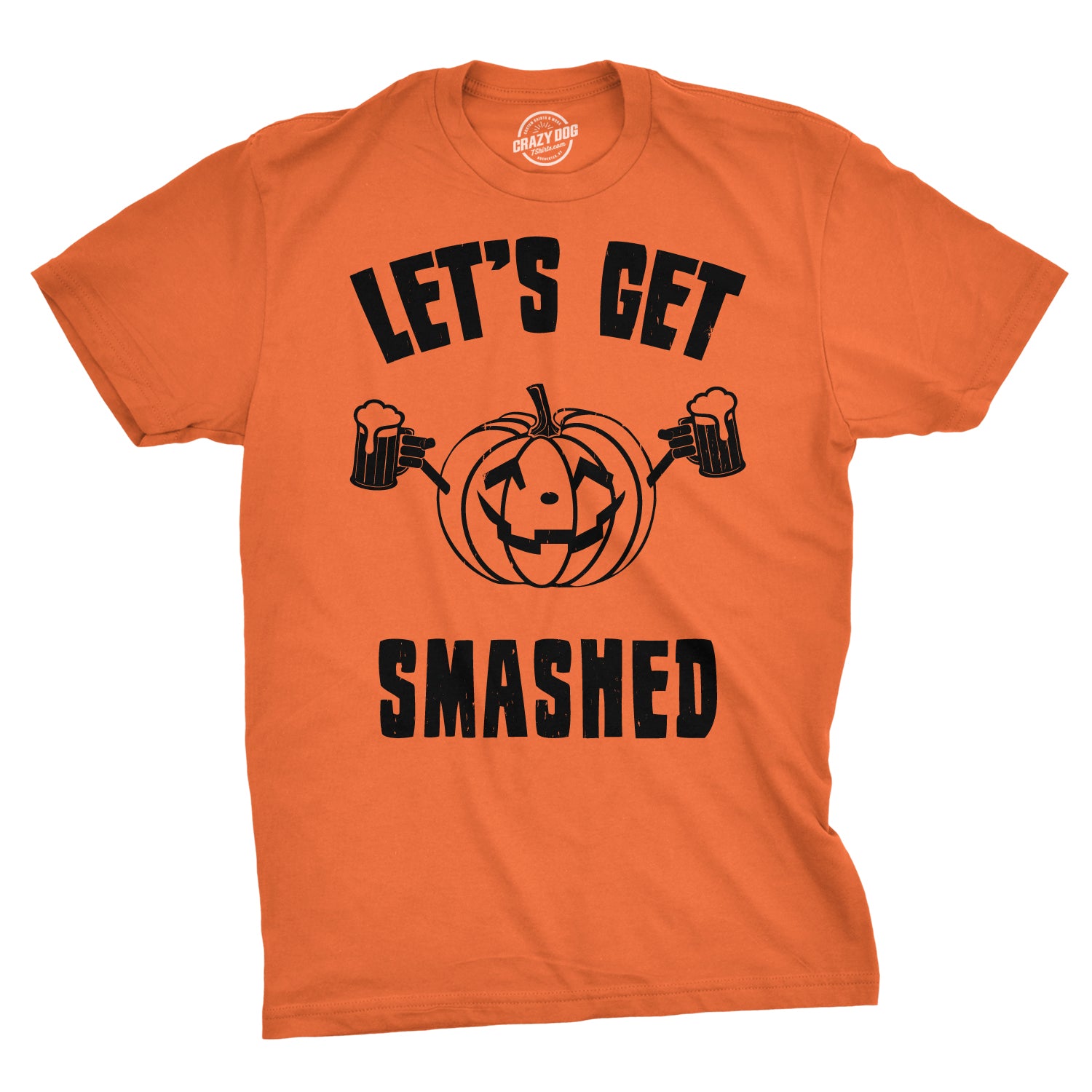 Funny Orange Let's Get Smashed Mens T Shirt Nerdy Halloween Drinking Tee