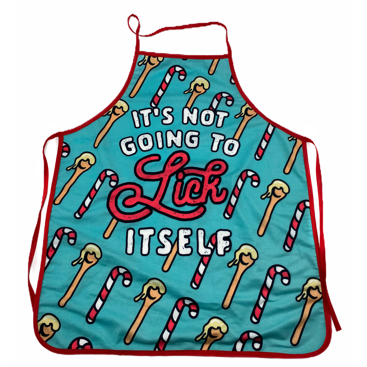 Funny Blue It&#39;s Not Going To Lick Itself Apron Nerdy Christmas Food Tee