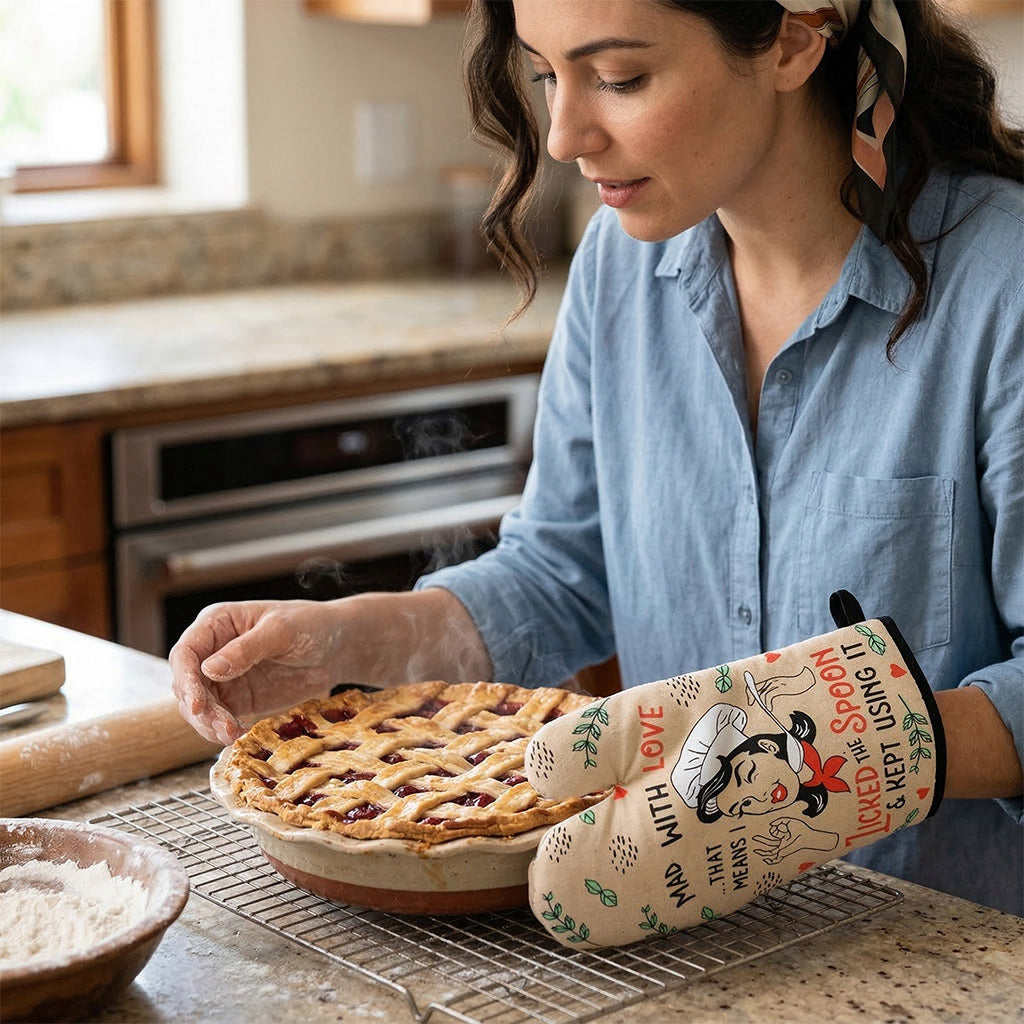 Made With Love That Means I Licked The Spoon Oven Mitt Bakeware