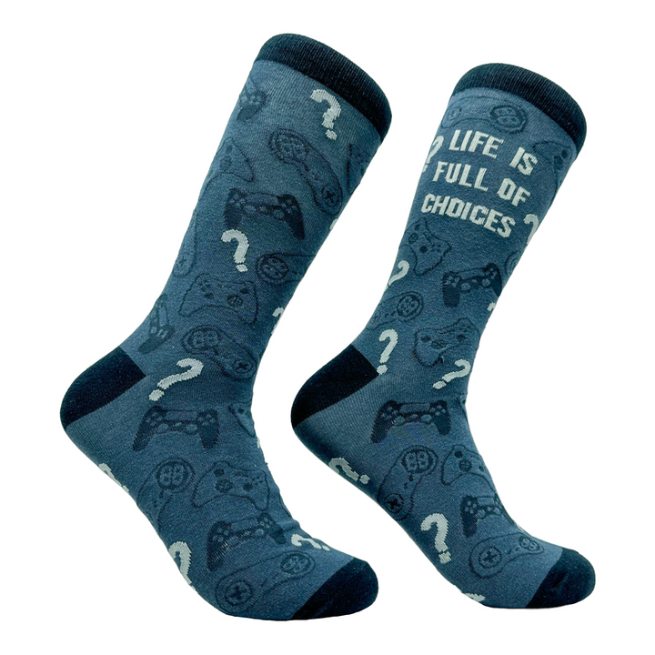 Funny Choices Controllers Men's Life Is Full of Choices Sock Nerdy Video Games Sarcastic Tee