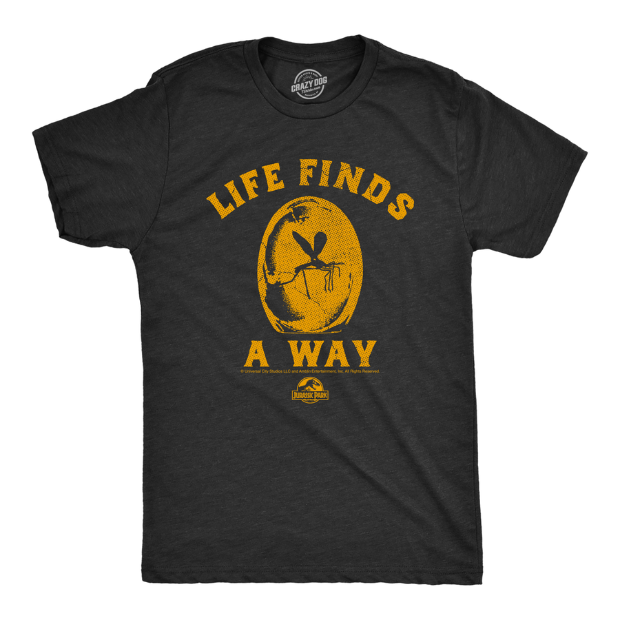 Funny Heather Black - Life Finds A Way Life Finds A Way Mens T Shirt Nerdy TV & Movies Dinosaur retro Tee